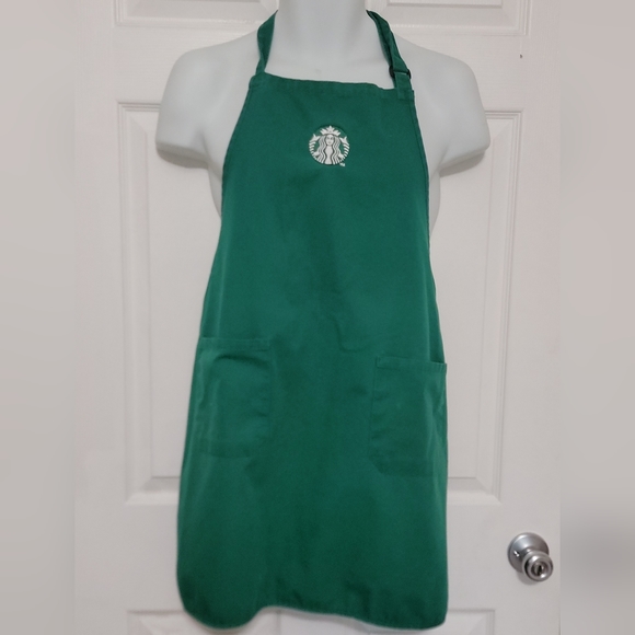 Starbucks Coffee Apron Green Barista Employee Uniform Twill Kitchen Pockets Logo - Picture 1 of 5